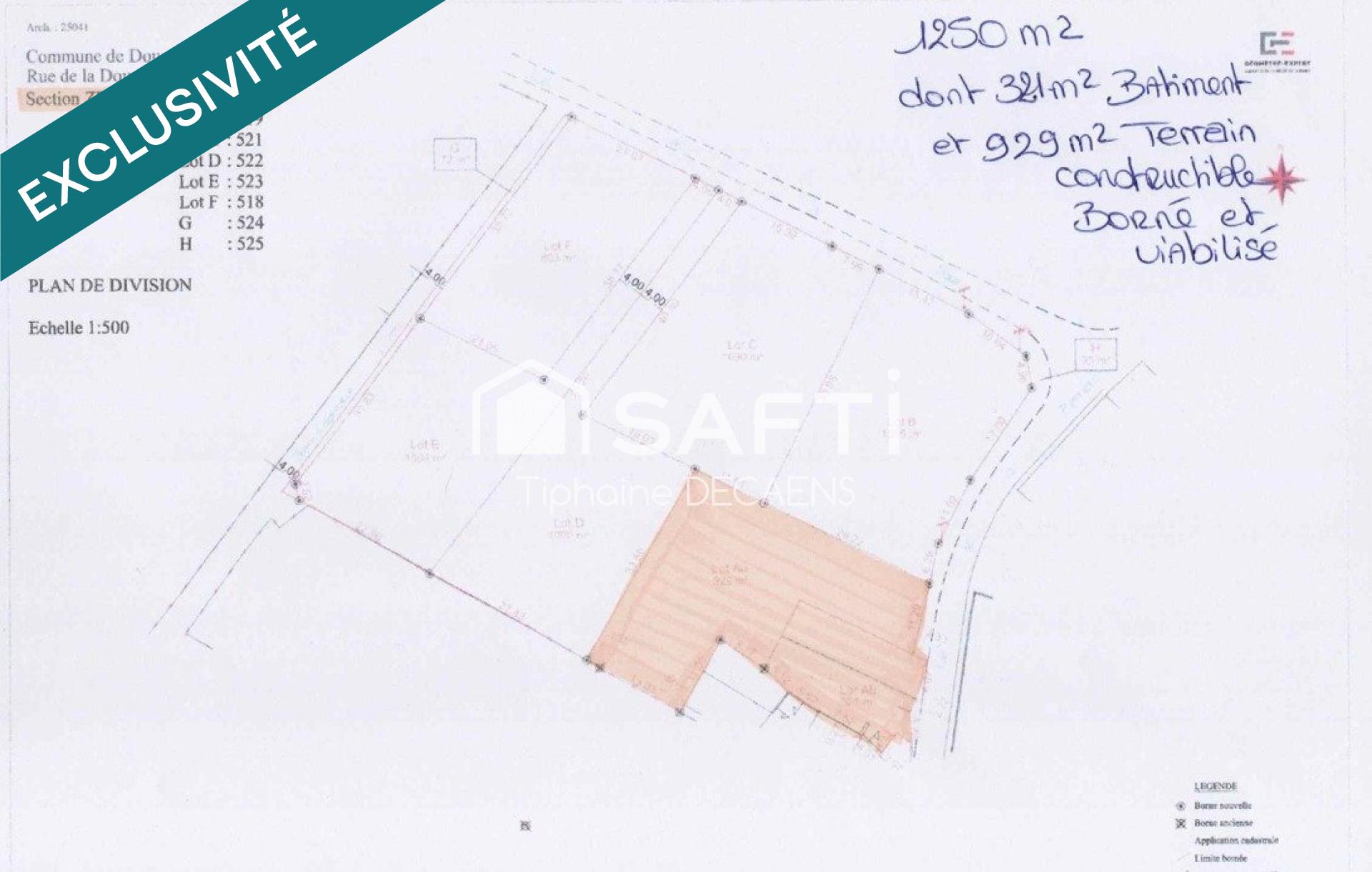 Terrain constructible 1400m2 avec bâtiment