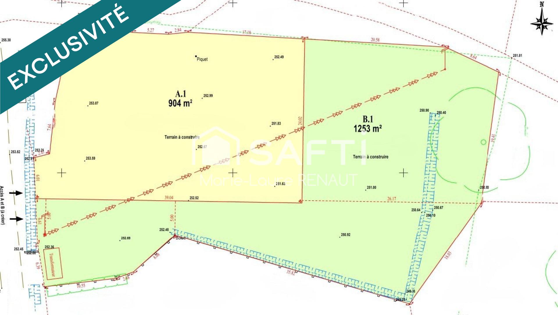Terrain plat de près de 2200m² à la campagne