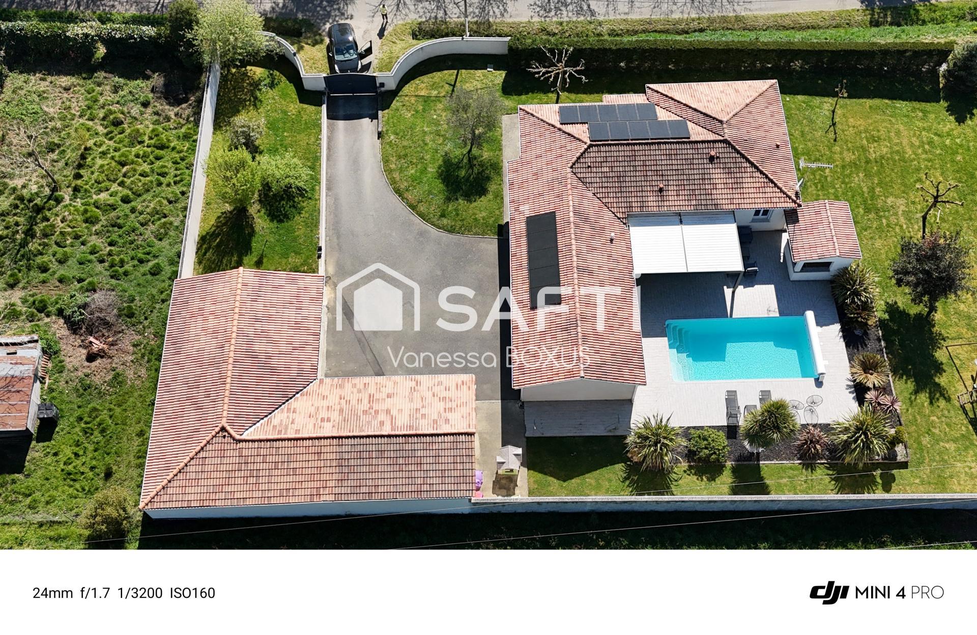 Maison de plain pied à Marcellus avec piscine, panneau photovoltaïque et appartement