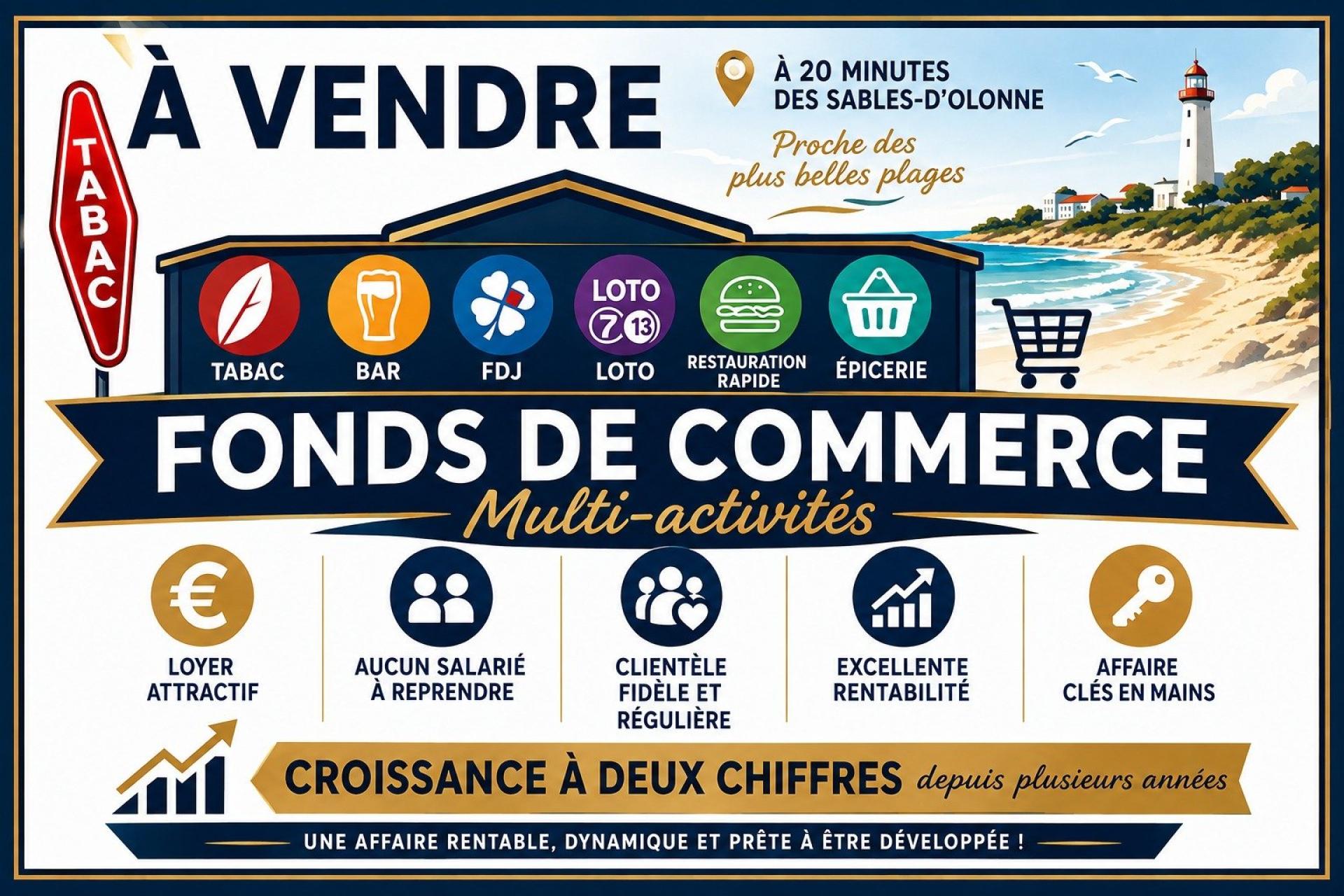 Fonds De Commerce - 223m² · à Les Sables-d'Olonne · 223 m² · 262 000 €