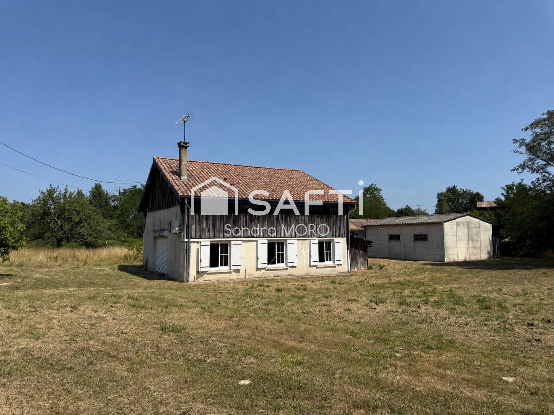 Grange avec partie habitation – Fort potentiel – Pondaurat