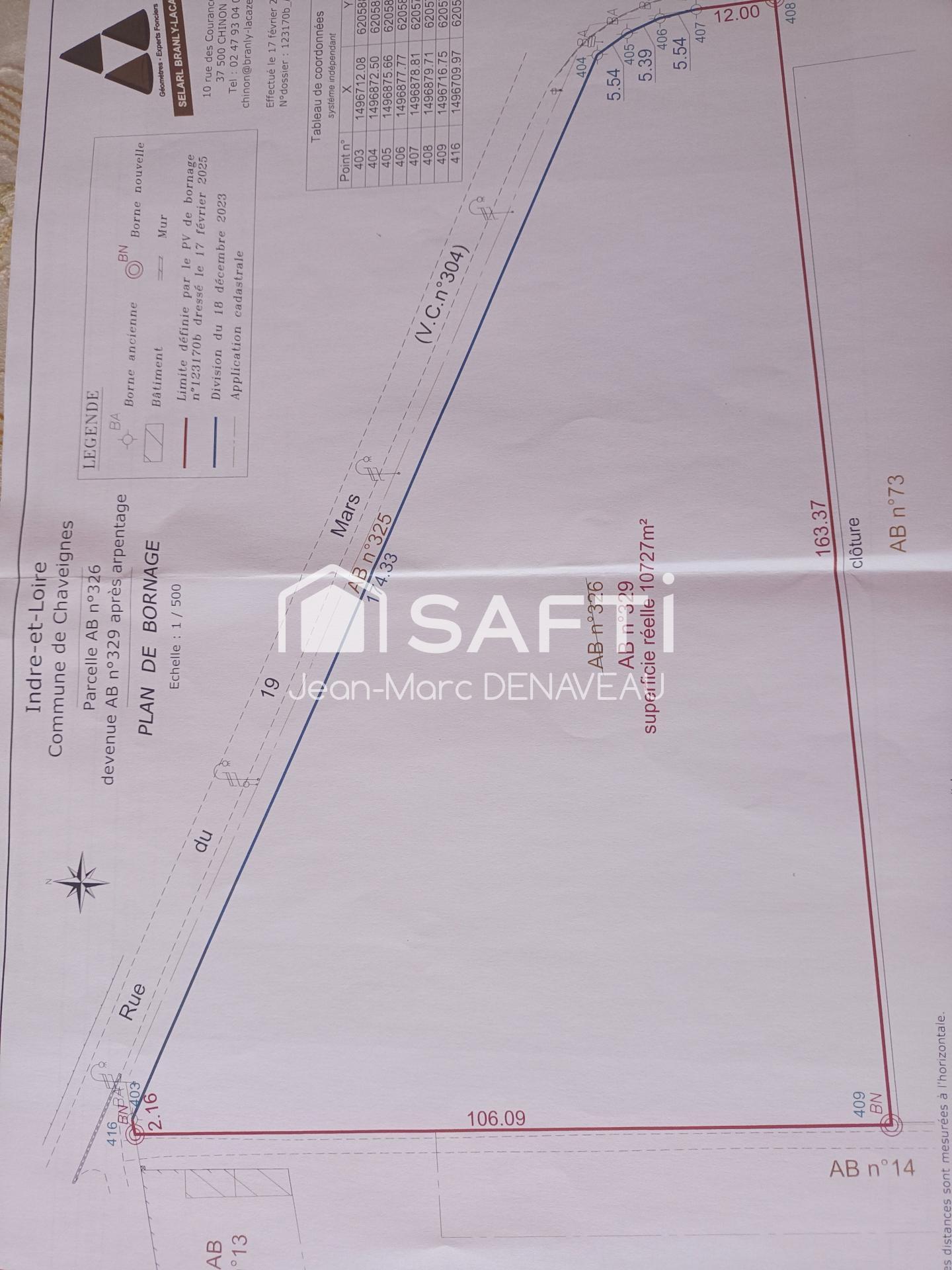 Chaveignes, terrain de 10727 m²