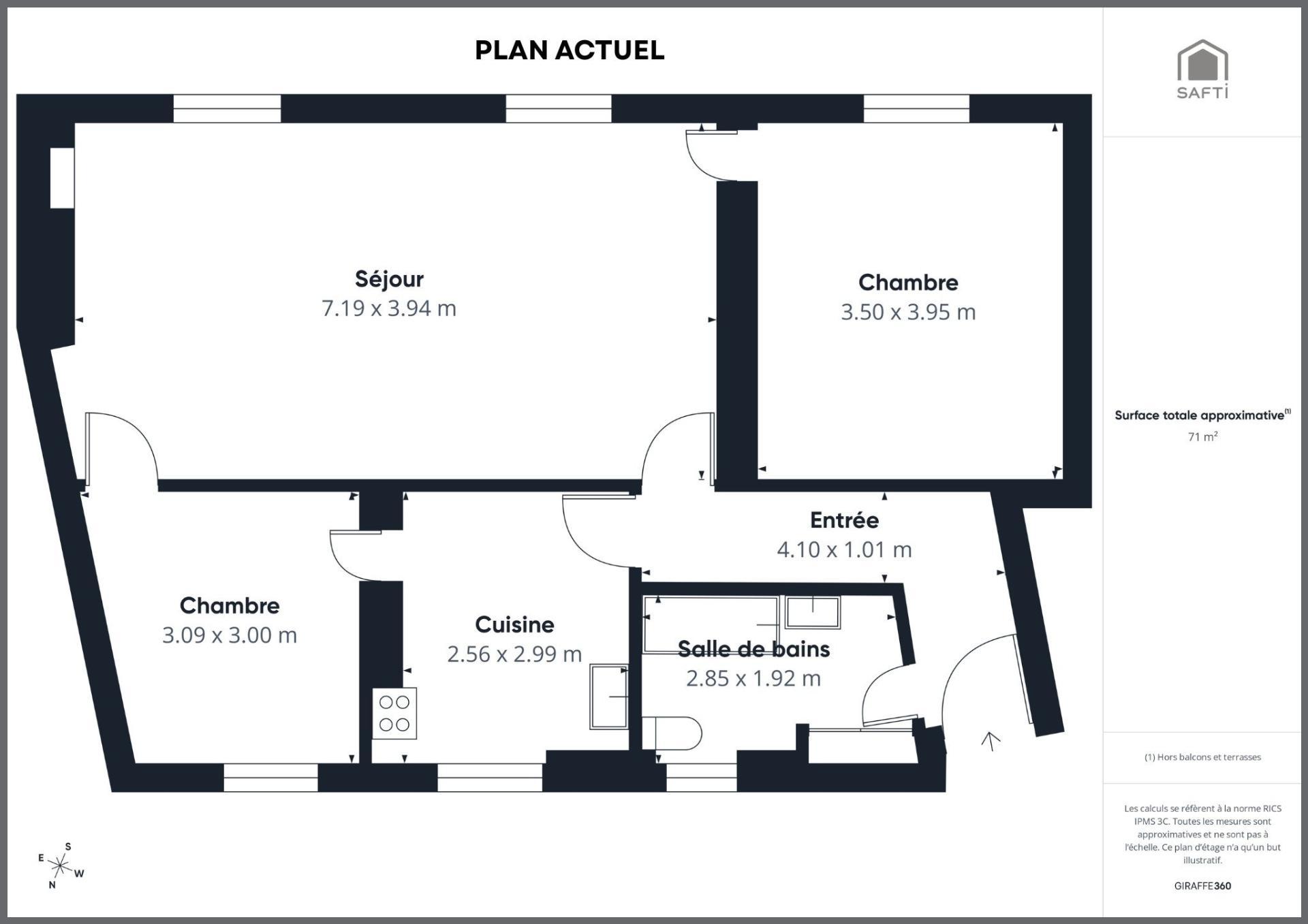 Photo SAFTI — Appartement 3 pièces, 71 m² à Paris 17E Arrondissement 2