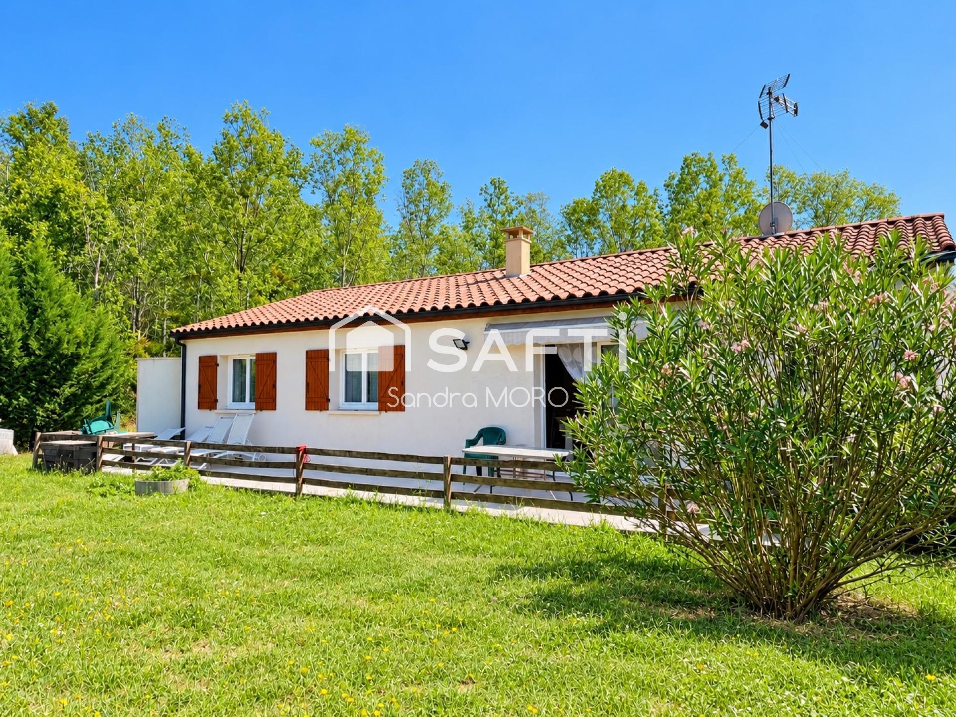 Maison de plain-pied – 102 m² – 3 chambres + bureau – Terrain de 857 m²