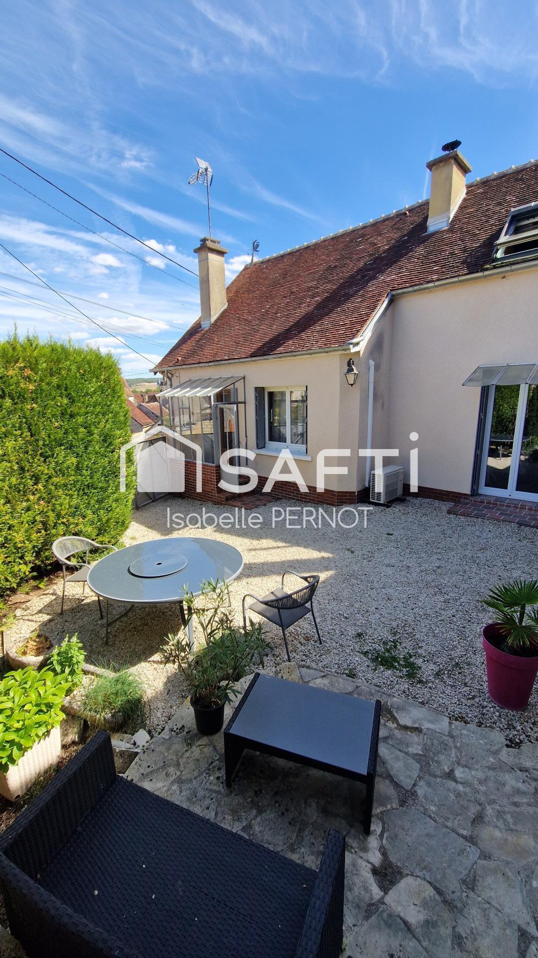 Maison de campagne 4P Bourgogne, Garage Cour Jardin