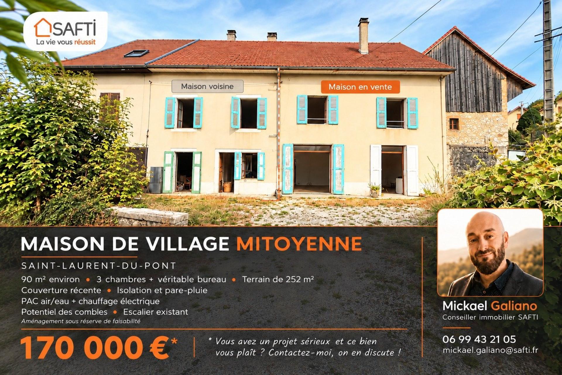 Maison 6 pièces 90 m² · à Saint-Laurent-du-Pont · 90 m² · 170 000 €