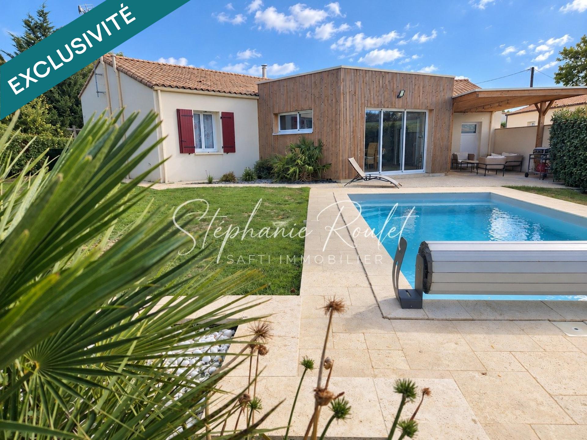Maison 134 m² – 4 chambres – Piscine chauffée – Terrain clos de 1 000 m²