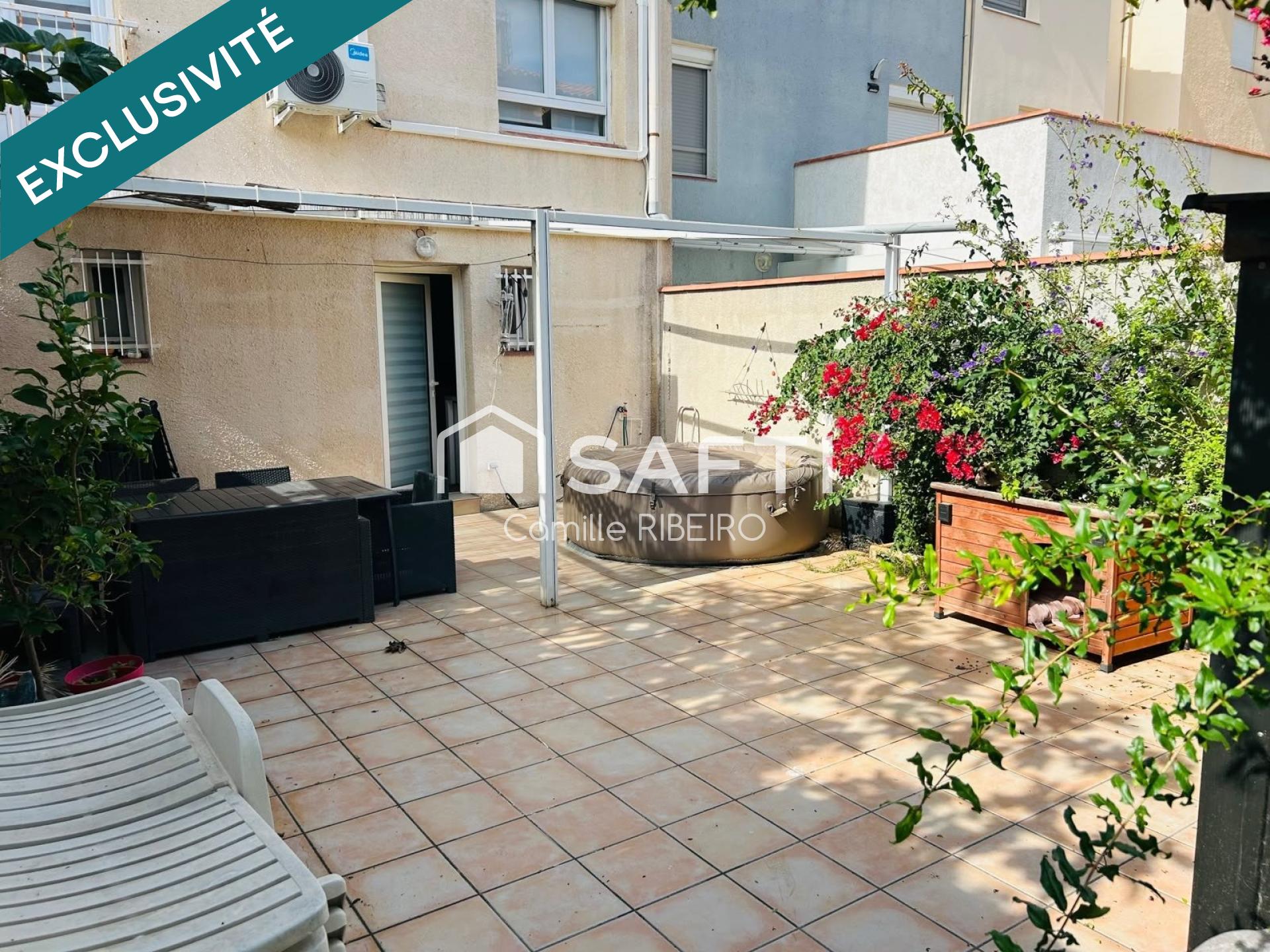 LE BARCARES,A 500M DE LA PLAGE,MAISON T5,GARAGE,2 EXTERIEURS